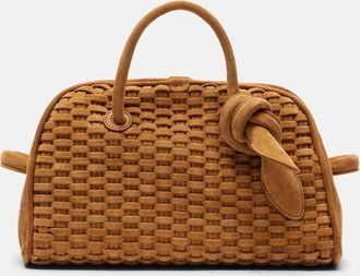 Jacquemus Turismo Small woven suede bowling bag