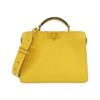 Fendi Pre-owned Selleria Peekaboo ISee U Small Calf Bag - Dames - Vintage Handtas - Geel - ONE Size - Leer - Vintage