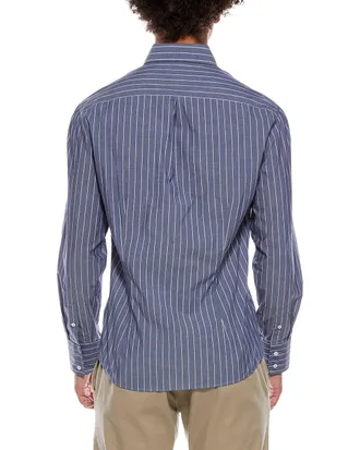Brunello Cucinelli Striped Cotton Shirt - Blue