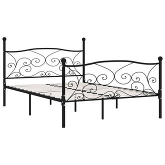 Berkfield Home Bed Frame with Slatted Base Black Metal 120x200 cm | Size: Small Double