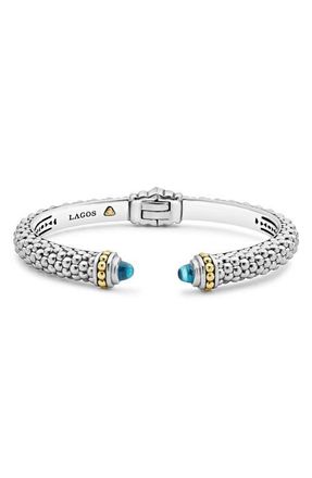 Lagos Rittenhouse Hinge Cuff in Swiss Blue Topaz at Nordstrom, Size Large