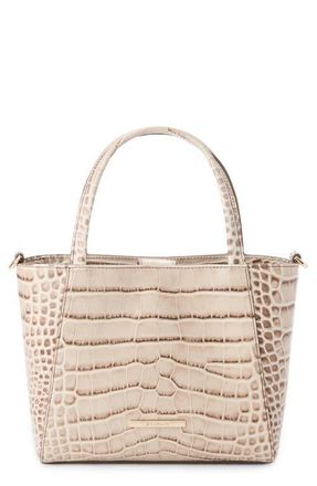 Brahmin Small Mona Croc Embossed Leather Tote in Warm Gray at Nordstrom