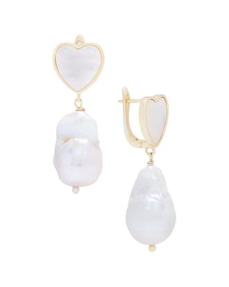 Saachi Saachi Cz Heart Adorned Dangle Earrings