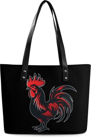 Generic Rooster Flag Cock Tote Bags for Women Cute Shoulder Purses Handbags