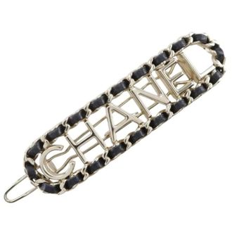 Chanel Pre-owned Accessories, female, Black, Size: ONE SIZE Pre-owned Leather Hair Accessory