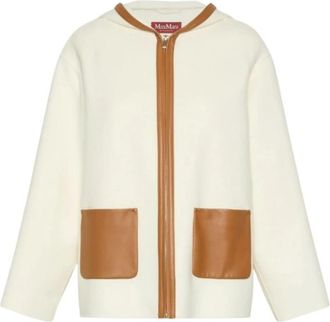 Max Mara Mstcomica Jas - Dames - Vesten met rits - Beige - S - Wol - Hoodies & sweatvesten