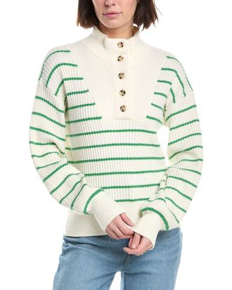 Draper James Striped Button Front Sweater