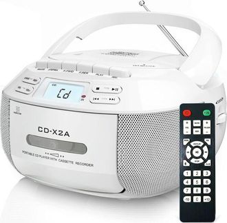 OEM Reproductor De Cd Boombox Con Bluetooth, Radio Fm, Reproducci&oacute;n Usb/aux, Sonido Est&eacute;reo Con Control Remoto, Grabaci&oacute;n De Cintas, Alimentaci&oacute;n Ca/cc, R