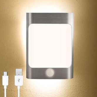 OEM Aplique De Pared Led Inal&aacute;mbrico Con Sensor De Movimiento, Bombilla De 1w, Luz Nocturna Para Escaleras, Pasillo, Dormitorio, 2 Unidades