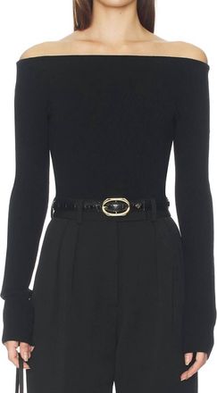 A.L.C. Jo Long Sleeve Off Shoulder Top In Black