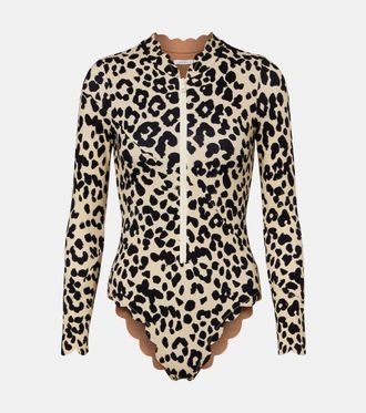 Marysia Swim Northsea leopard-print rashguard swimsuit