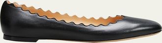Chlo&eacute; Lauren Scalloped Leather Ballet Flats