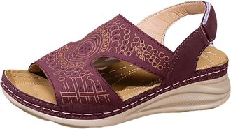 Generic Womens Low Wedge Sandals Soft Breathable Insole And Non Slip Rubber Outsole Open Toe Sandal Elastic Ankle Strap Summer Sandals For Women 2026 Trendy (