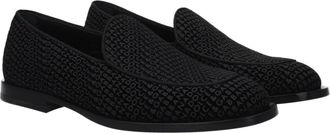 Dolce & Gabbana Mens Black Velvet Slip-On Loafers