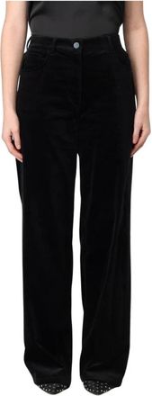 Theory Wide Trousers, female, Black, XS, Velvet Wide Leg Trousers