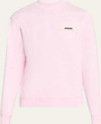 Jacquemus Mens Grosgrain Logo Cotton Sweatshirt
