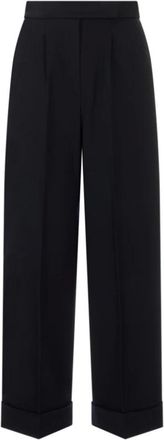Max Mara Broeken, Dames, Blauw, S, Wol, Rugiada Broek