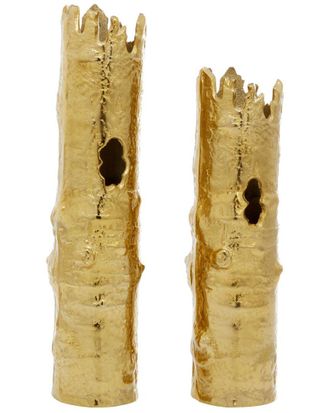 CosmoLiving by Cosmopolitan Cosmoliving By Cosmopolitan Set Of 2 Aluminum Vases