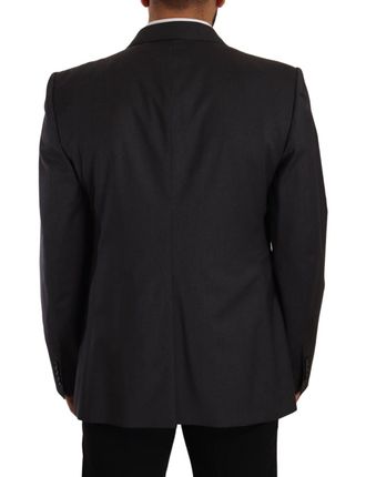 Dolce & Gabbana Mens Gray Double Breasted 2 Piece Sicilia Blazer Virgin Wool Clothing