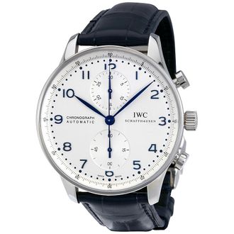 IWC Pre-owned IWC Portuguese Chronograph White Dial Mens Watch IW371446