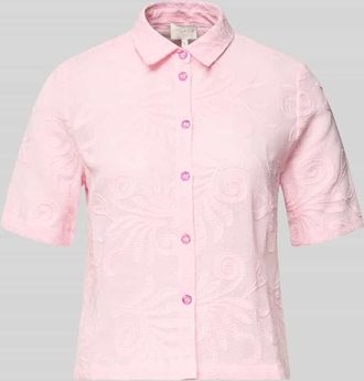 Milano Milano Italy Regular Fit Bluse mit Stitchings in Rosa, Gr&ouml;&szlig;e 36