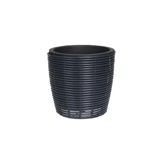 Mobili Rebecca Mobili Rebecca - Rebecca Mobili Jarr&oacute;n De Polirrat&aacute;n Peque&ntilde;o Negro Porta Macetas Para Plantas Y Flores