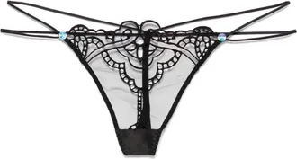 Agent Provocateur Black Seren Sheer Embroidered Nylon Panties
