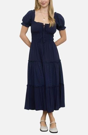 Blu Pepper Tiered Maxi Dress in Navy at Nordstrom, Size Medium