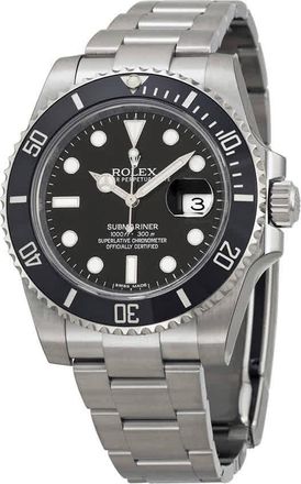 Rolex Oyster Perpetual Submariner Black Dial Black Cerachrom Bezel Steel Mens Watch 116610LN