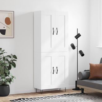 vidaXL Vidaxl - Aparador Alto Madera Contrachapada Blanco 69,5x34x180 Cm