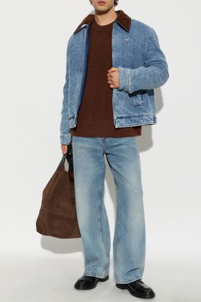Ami Logo Denim Jacket, Mens, Blue