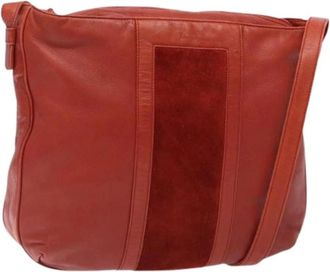 Loewe Pre-owned Cross Body Bags, female, Red, Size: ONE SIZE Pre-owned Leather Shoulder Bag