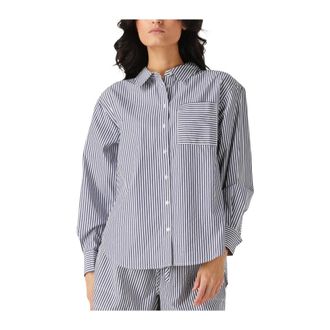 Another Label Overhemden, Dames, Blauw, XS, Linnen, Blauwe Kyara Blouse voor Vrouwen