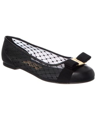 Ferragamo Varina Mesh & Leather Flat