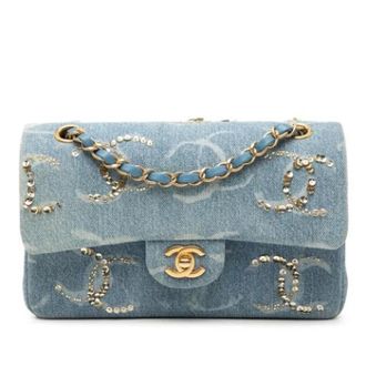 Chanel Pre-owned Vintage Denim Schoudertas - Dames - Pre-owned - Blauw - Maat: ONE Size Denim