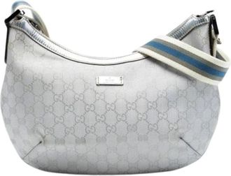 Gucci Pre-owned Shoulder Bags, female, Gray, Size: ONE SIZE Pre-owned Fabric Crossbody Bag
