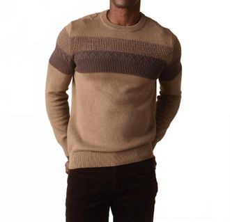 The Normal Brand Tom Stripe Crew Sweater In Jute