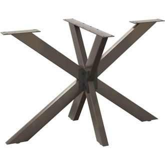 vidaXL Pata De Mesa De Comedor Forma De Ara&ntilde;a Negra 120x68x(72-73) Cm Acero Vidaxl