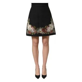 Dolce & Gabbana High Waist A-line Mini Skirt - female - Dolce & Gabbana - Short Skirts - Black - XS - Skirts