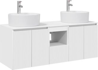 vidaXL Juego De Muebles De Ba&ntilde;o 3 Uds. Blanco 49,5 X 44,5 X 65 Cm Vidaxl