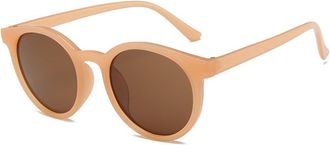 Generic Round Frame Women Vacation Sunglasses Commuter Shopping Outdoor Sun Glasses(Orange)