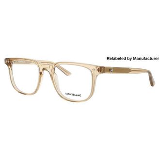 Montblanc Mens Beige Rectangular Eyeglass Frames MB0256O00853R