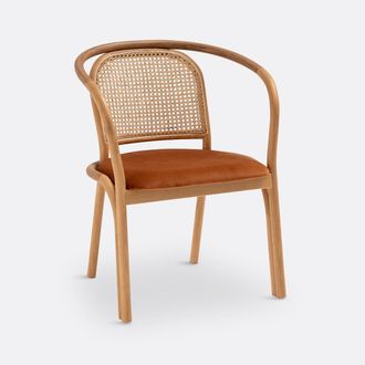 La Redoute Interieurs Tafelfauteuil in eik en vlechtwerk, Joana