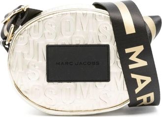 Marc Jacobs Gouden Logo Print Schoudertas - Dames - Schoudertassen - Beige - ONE Size - Leer - Tassen