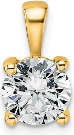Diamond2Deal 14k Yellow Gold 1 1/2 Ct Round Lab Grown Diamond Pendant