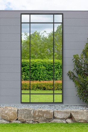 MirrorOutlet Black Contemporary Wall & Leaner Garden Mirror 71x 33 180x85cm | Size: 1 Pack