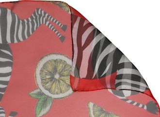Dolce & Gabbana Womens Red Zebra Print Silk Wrap Shawl Stole 200cm X 132cm Scarf