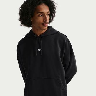 Nike Mens Nike Sportswear Club Oversized French Terry Pullover Hoodie in Black | IF0745-010
