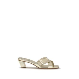 Roger Vivier Belle Vivier Laminated Leren Mules - Dames - Schoenen - Geel - Maat: 36 EU Leer