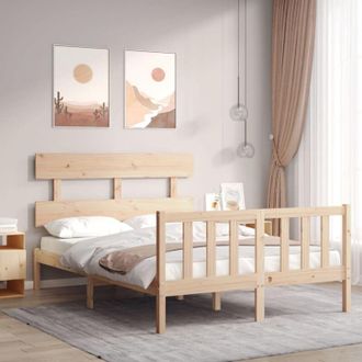 vidaXL Estructura De Cama Sin Colch&oacute;n Madera De Pino Blanca 140x200 Cm Vidaxl